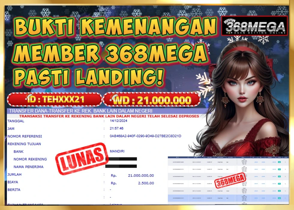 368MEGA JACKPOT Rp 21.000.000 - LUNAS!!!