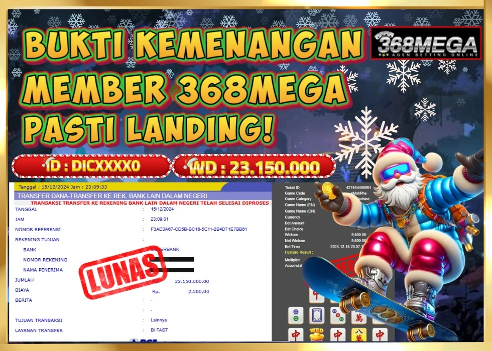 368MEGA JACKPOT Rp 23.150.000 - LUNAS!!!