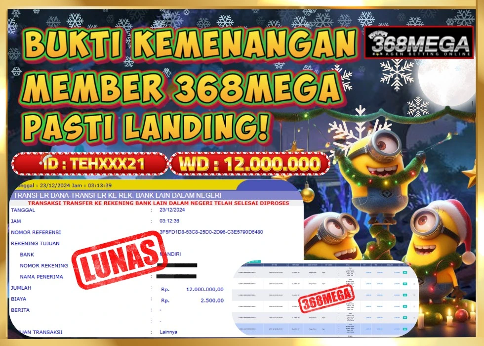 368MEGA JACKPOT Rp 12.000.000 - LUNAS!!!