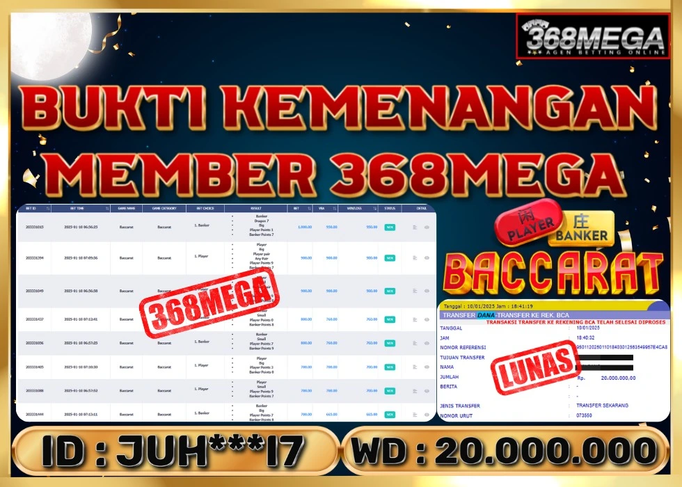 368MEGA JACKPOT Rp 20.000.000 - LUNAS!!!