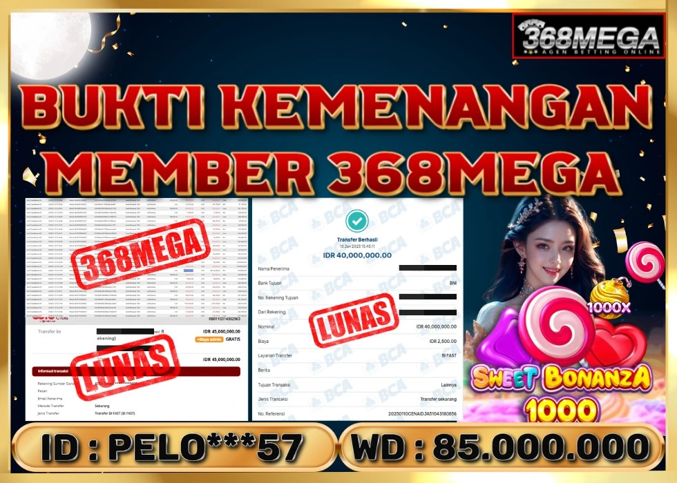 368MEGA JACKPOT Rp 85.000.000 - LUNAS!!!
