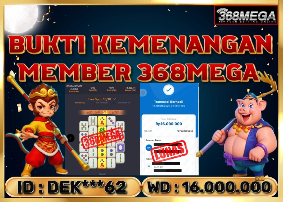 368MEGA JACKPOT Rp 16.000.000 - LUNAS!!!