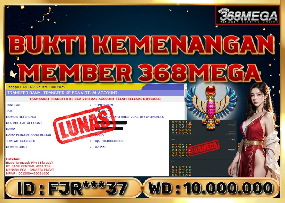 368MEGA JACKPOT Rp 10.000.000 - LUNAS!!!