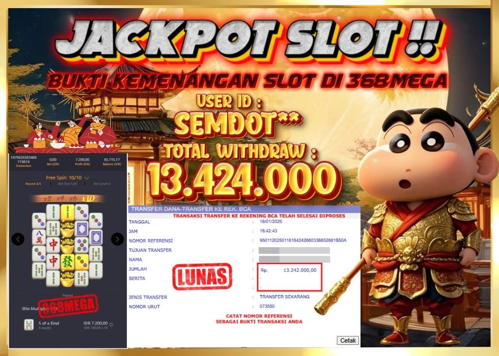 368MEGA JACKPOT Rp 13.424.000 - LUNAS!!!