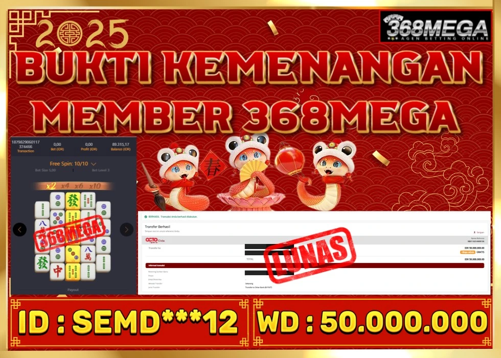 368MEGA JACKPOT Rp 50.000.000 - LUNAS!!!