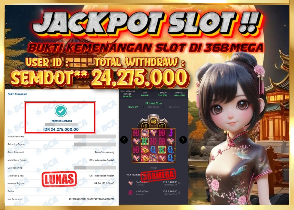 368MEGA JACKPOT Rp 24.275.000 - LUNAS!!!