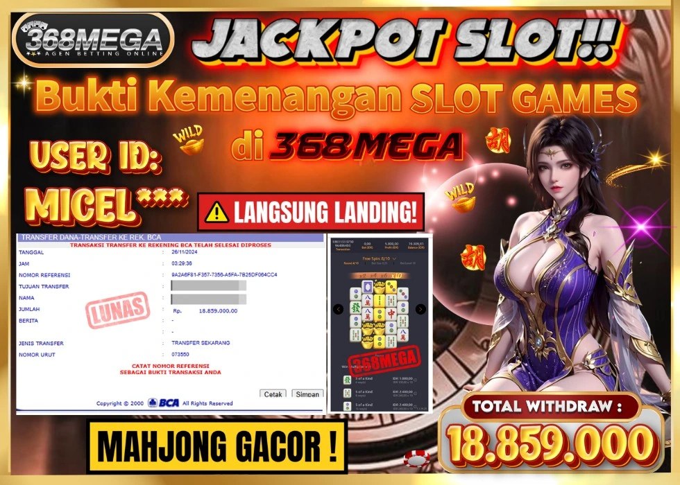 368MEGA JACKPOT Rp 18.859.000 - LUNAS!!!